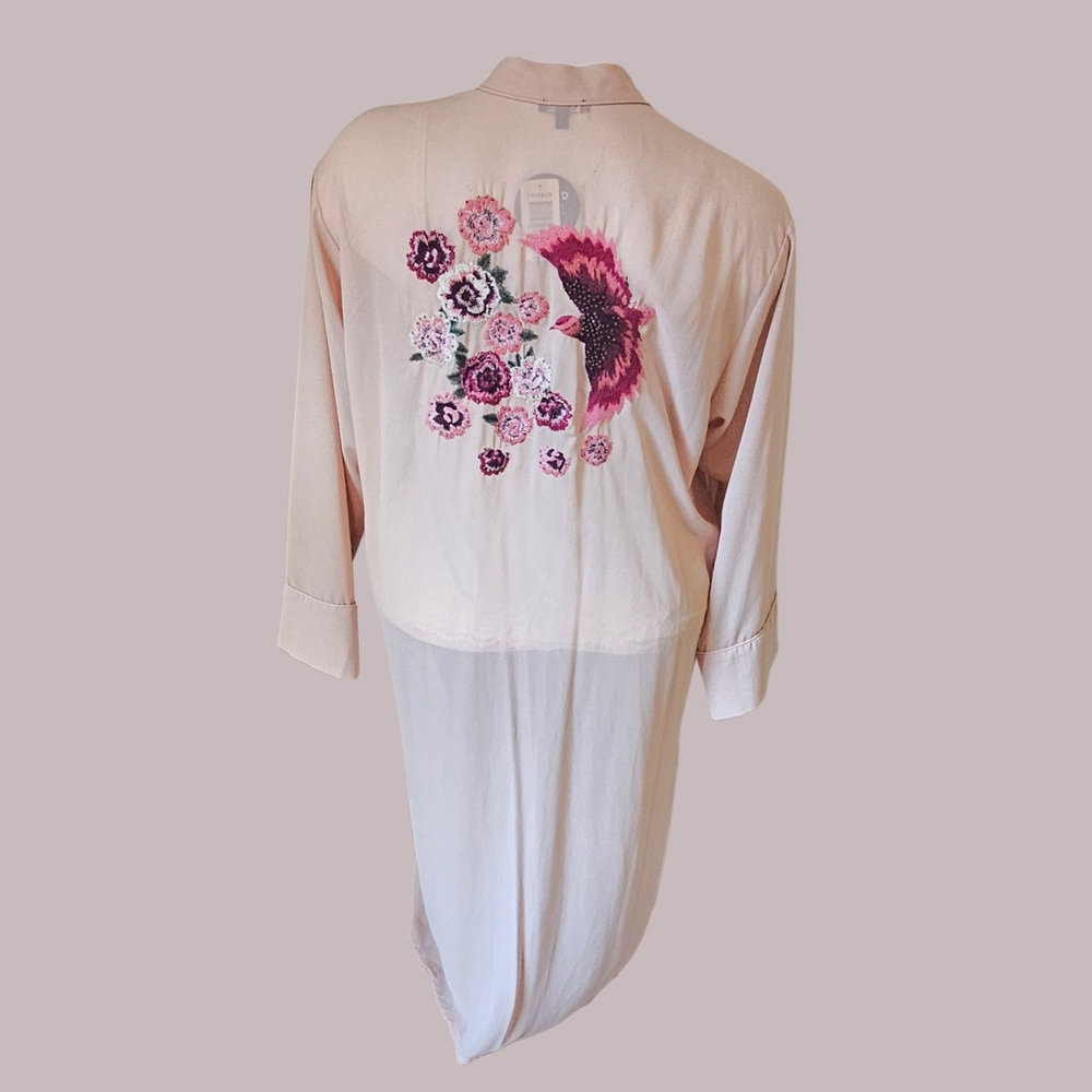 NWT TORRID Floral Embroidered Kimono Size 1/2